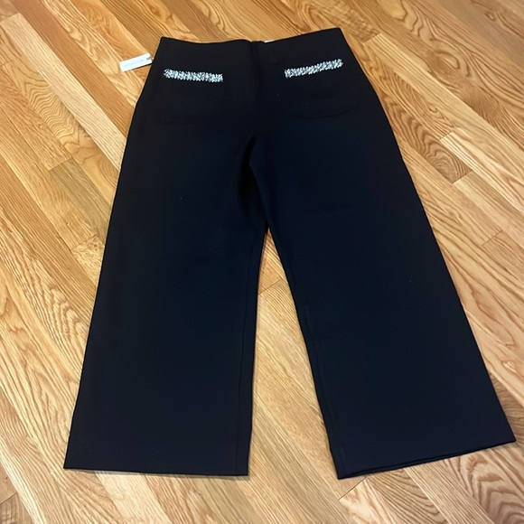 Anthropologie The Colette Cropped Wide-Leg Pants Rhinestone Ed Size 32 NWT - Picture 5 of 15